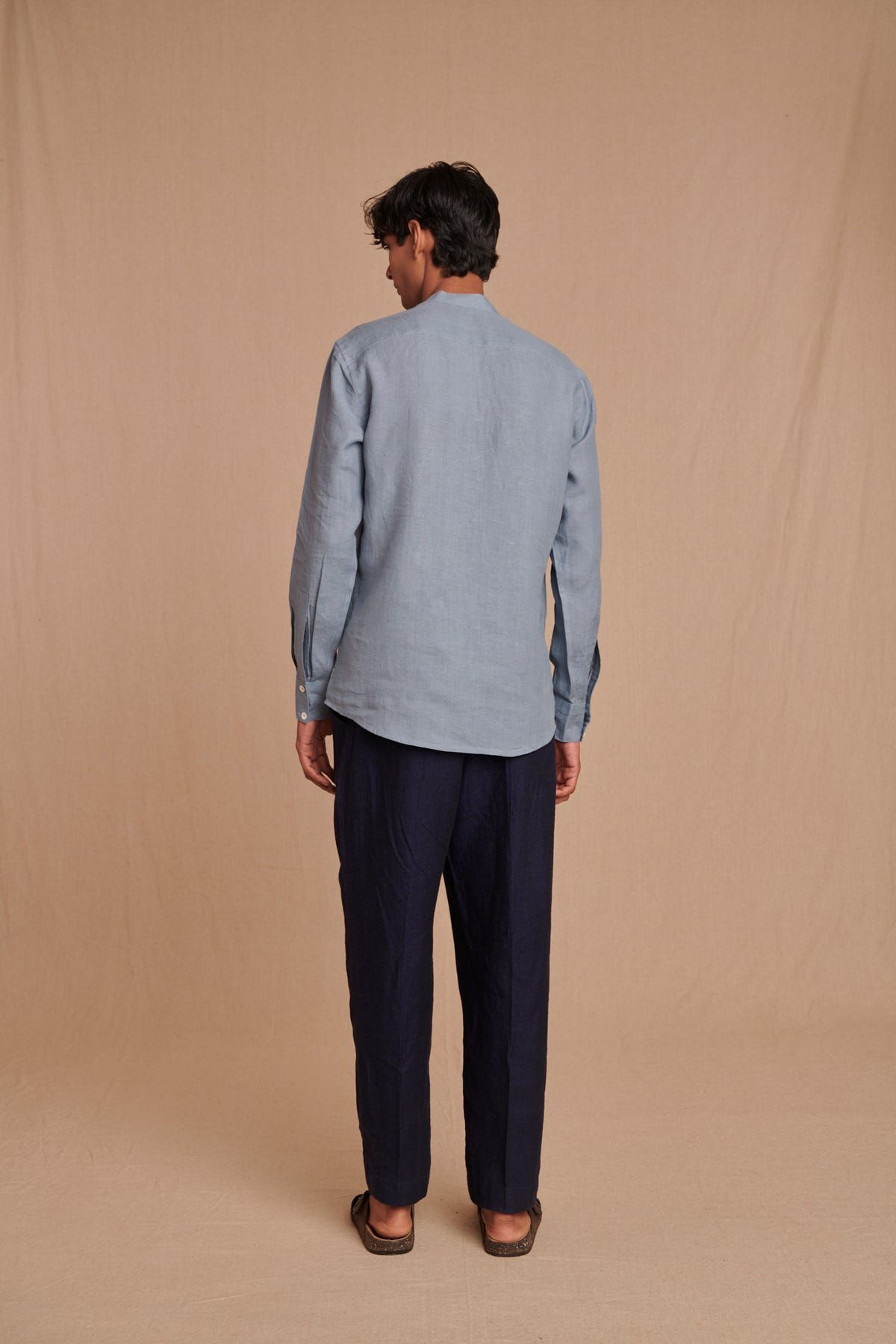 Neel Linen Denim Men's Pleated Tapered Pants - image 4