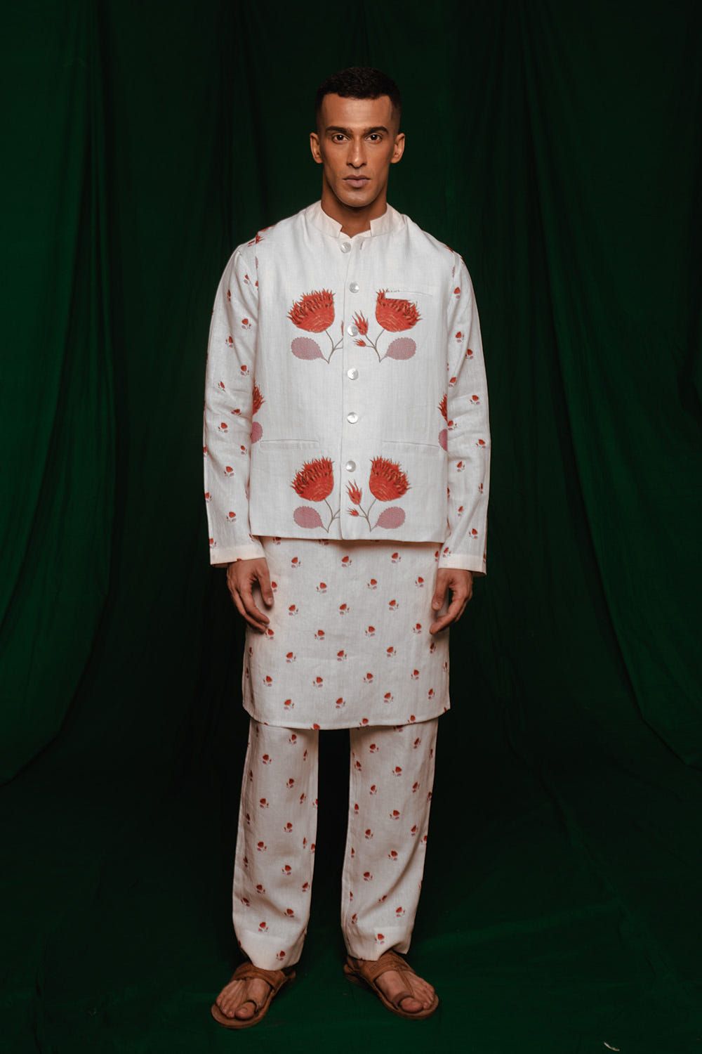 Wildflower Co-Linen Nehru Jacket - image 2