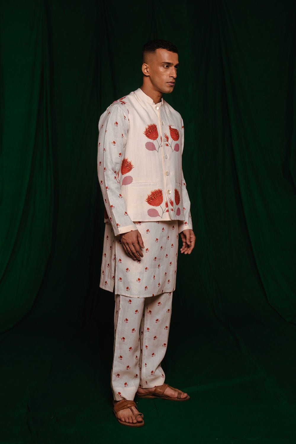 Wildflower Co-Linen Nehru Jacket - image 5