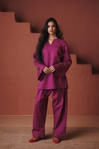 Rani Linen Farsi Kurta Set view 3