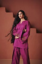 Rani Linen Farsi Kurta Set view 4