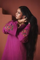 Rani Linen Farsi Kurta Set view 8