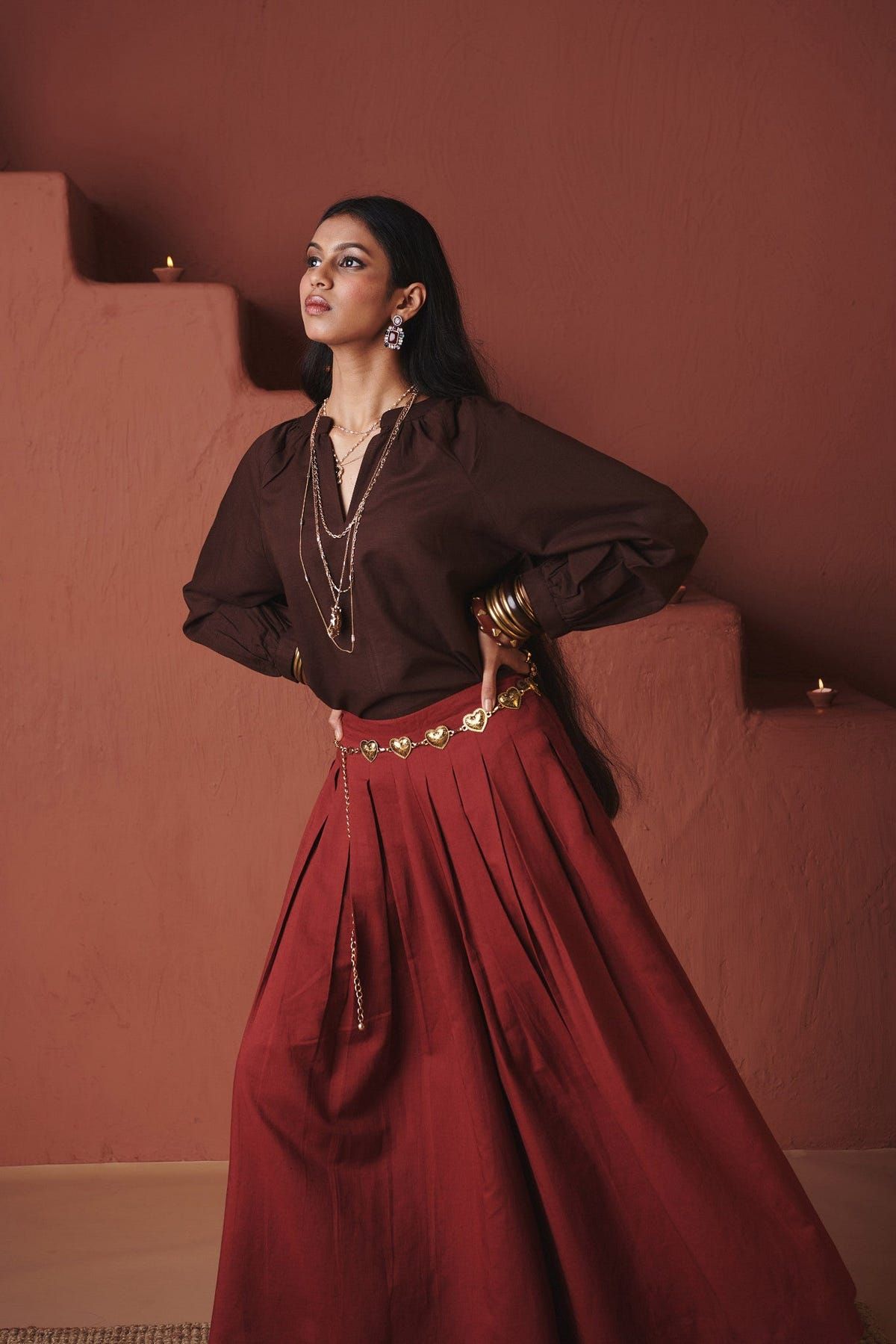 Coffee Co-Linen Billow Top - Sale - image 3