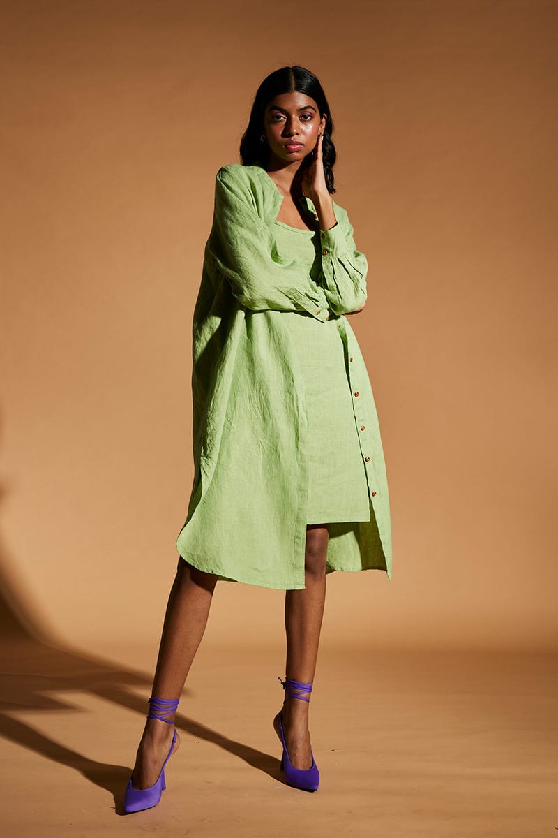 Pista Linen Shirt Dress