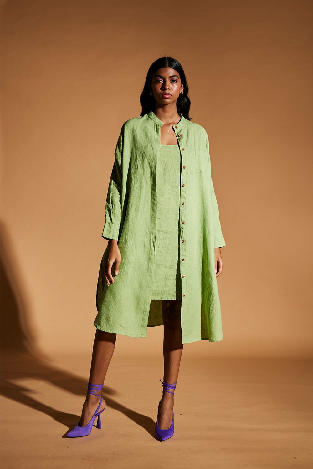 Pista Linen Shirt Dress - image 2