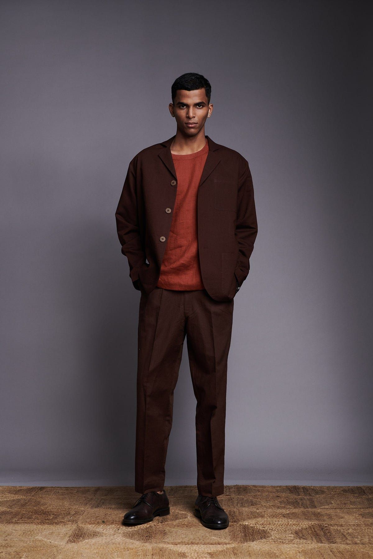 Coffee Co-Linen Men's Relaxed Blazer - Sale - image 2
