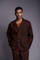 Coffee Co-Linen Men's Relaxed Blazer - Sale view 8