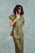 Blot Co-Linen Sleeveless Wrap Blazer Set view 2