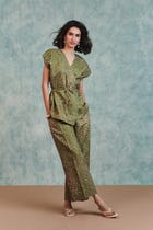 Blot Co-Linen Sleeveless Wrap Blazer Set view 3