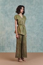Blot Co-Linen Sleeveless Wrap Blazer Set view 7