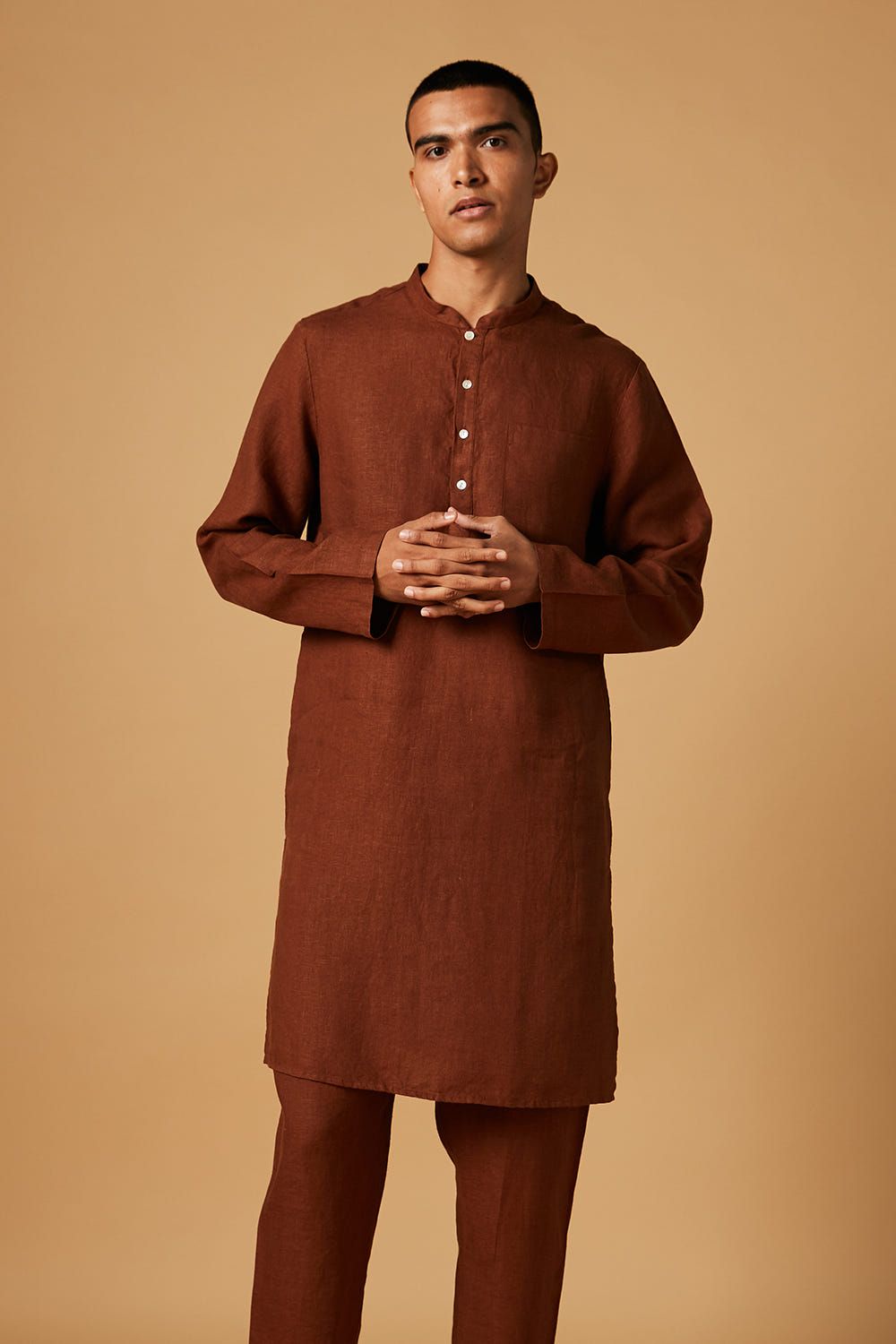 Cinnamon Linen Men's Classic Kurta Set - image 2