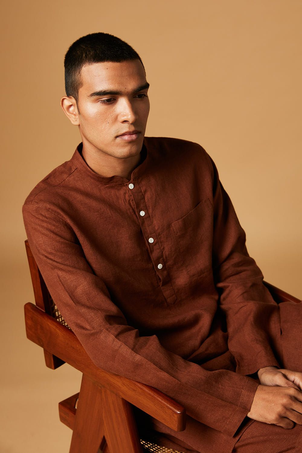 Cinnamon Linen Men's Classic Kurta Set - image 5