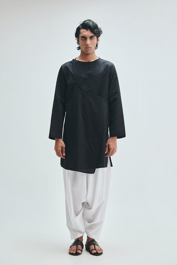 Saphed — Kohl Co-Linen Men's Angrakha Kurta