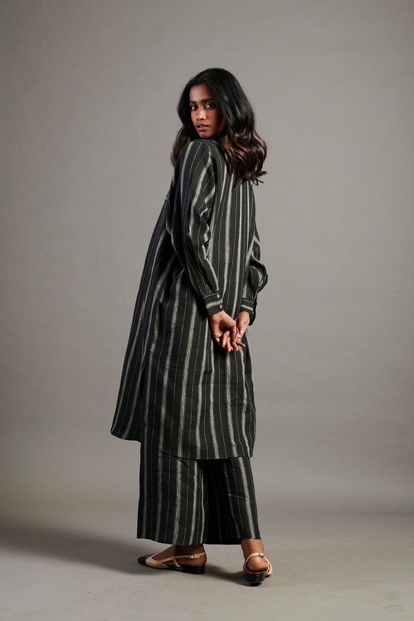 Saphed — Dhaari Linen Shirt Dress - Sale