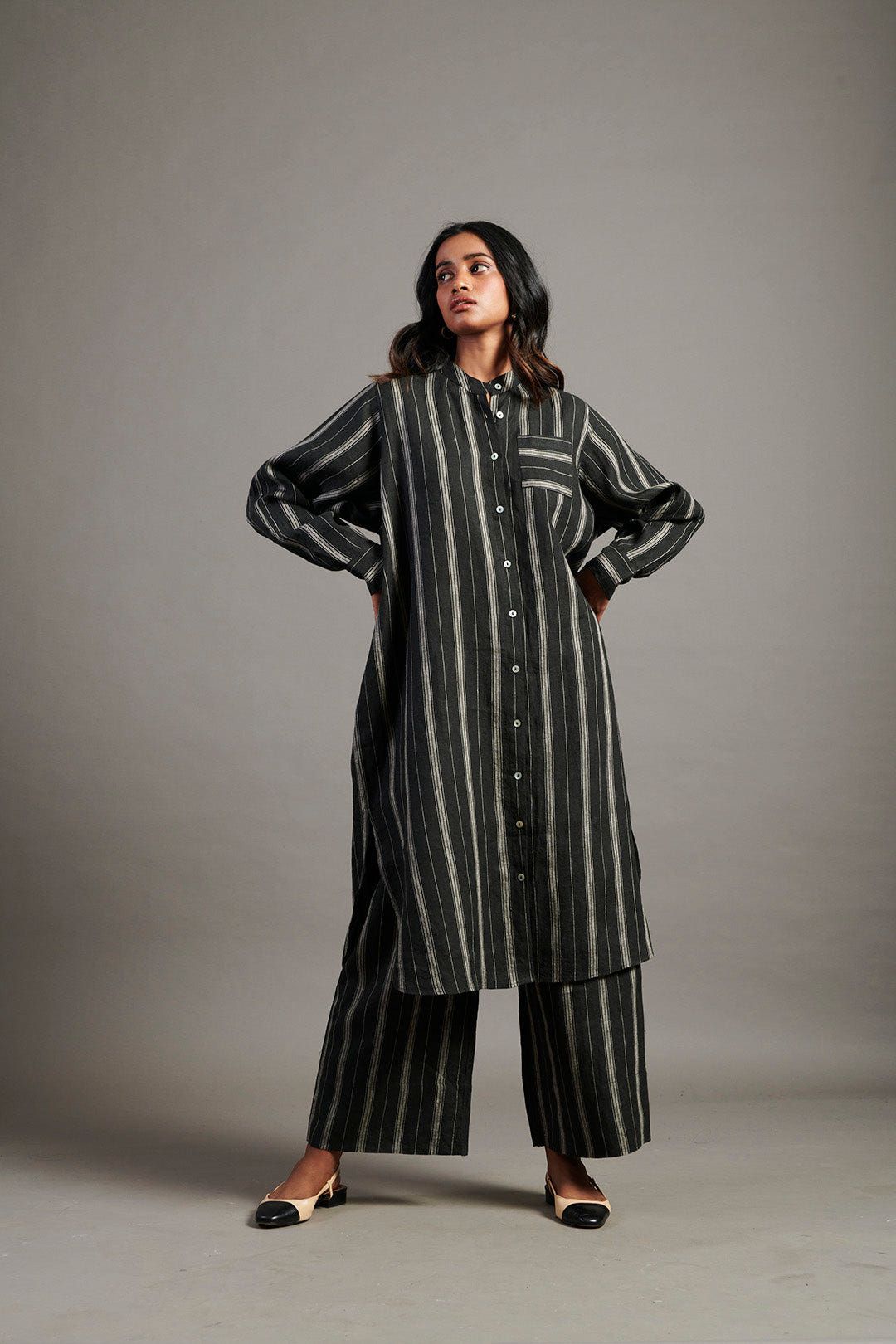 Dhaari Linen Shirt Dress - Sale - image 3