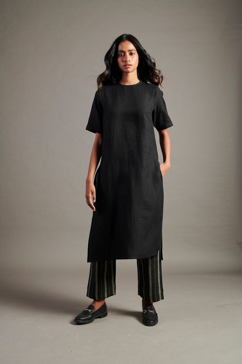 Kohl Co-Linen Half Sleeves Kurta