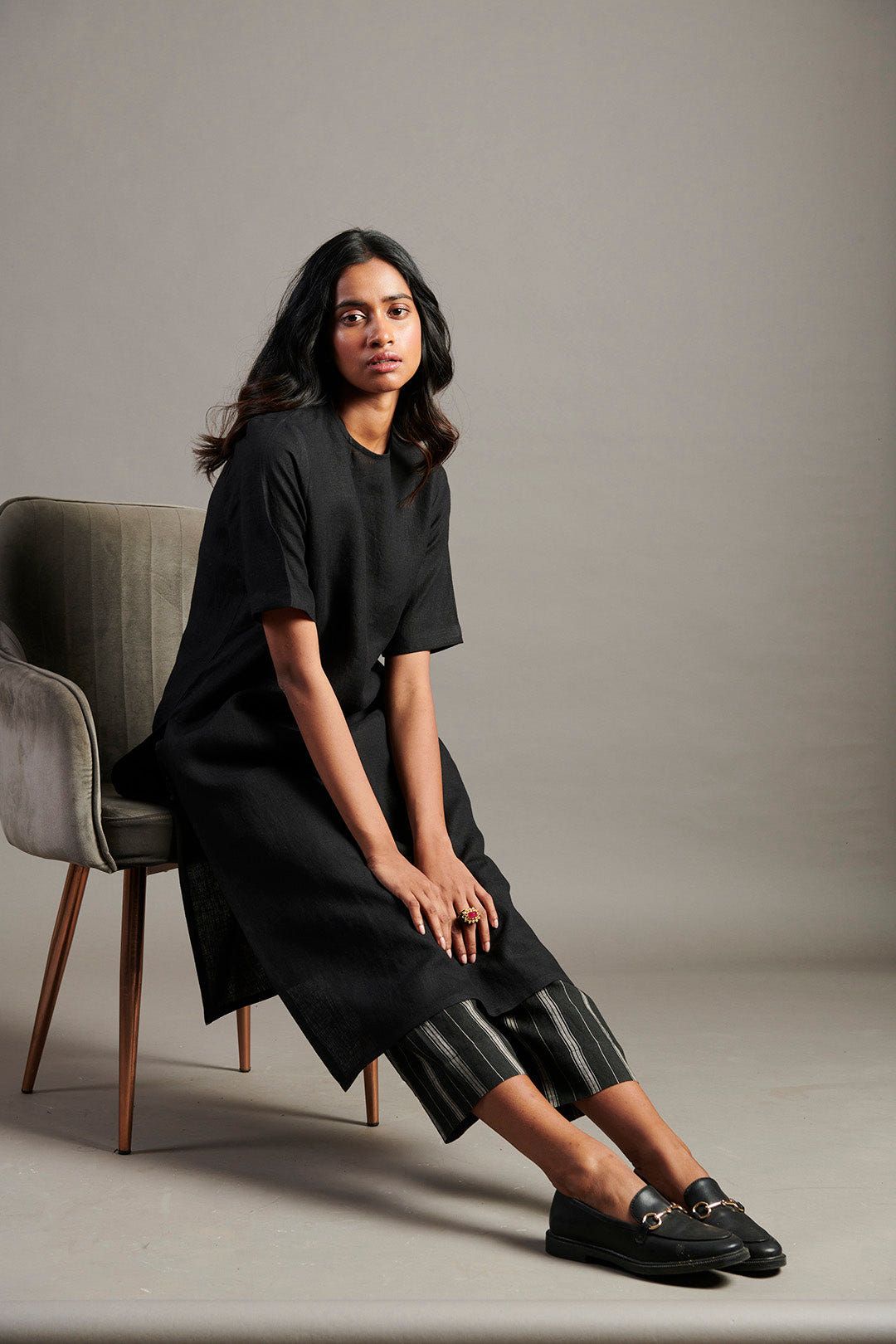 Kohl Co-Linen Half Sleeves Kurta - image 6