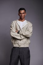 Undyed Linen Men's Hoodie view 1