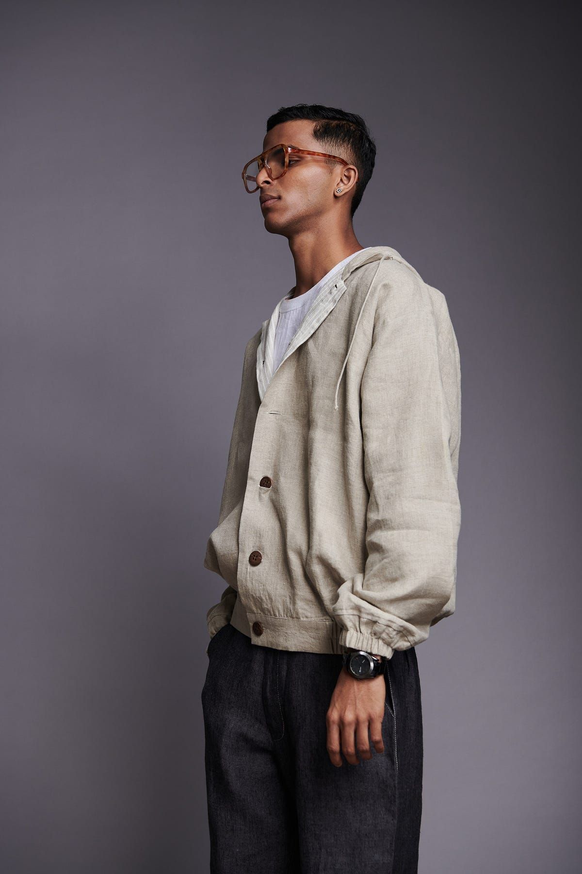 Undyed Linen Men's Hoodie - image 12