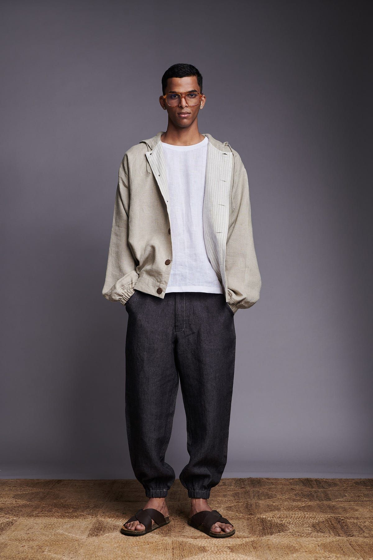 Undyed Linen Men's Hoodie - image 3