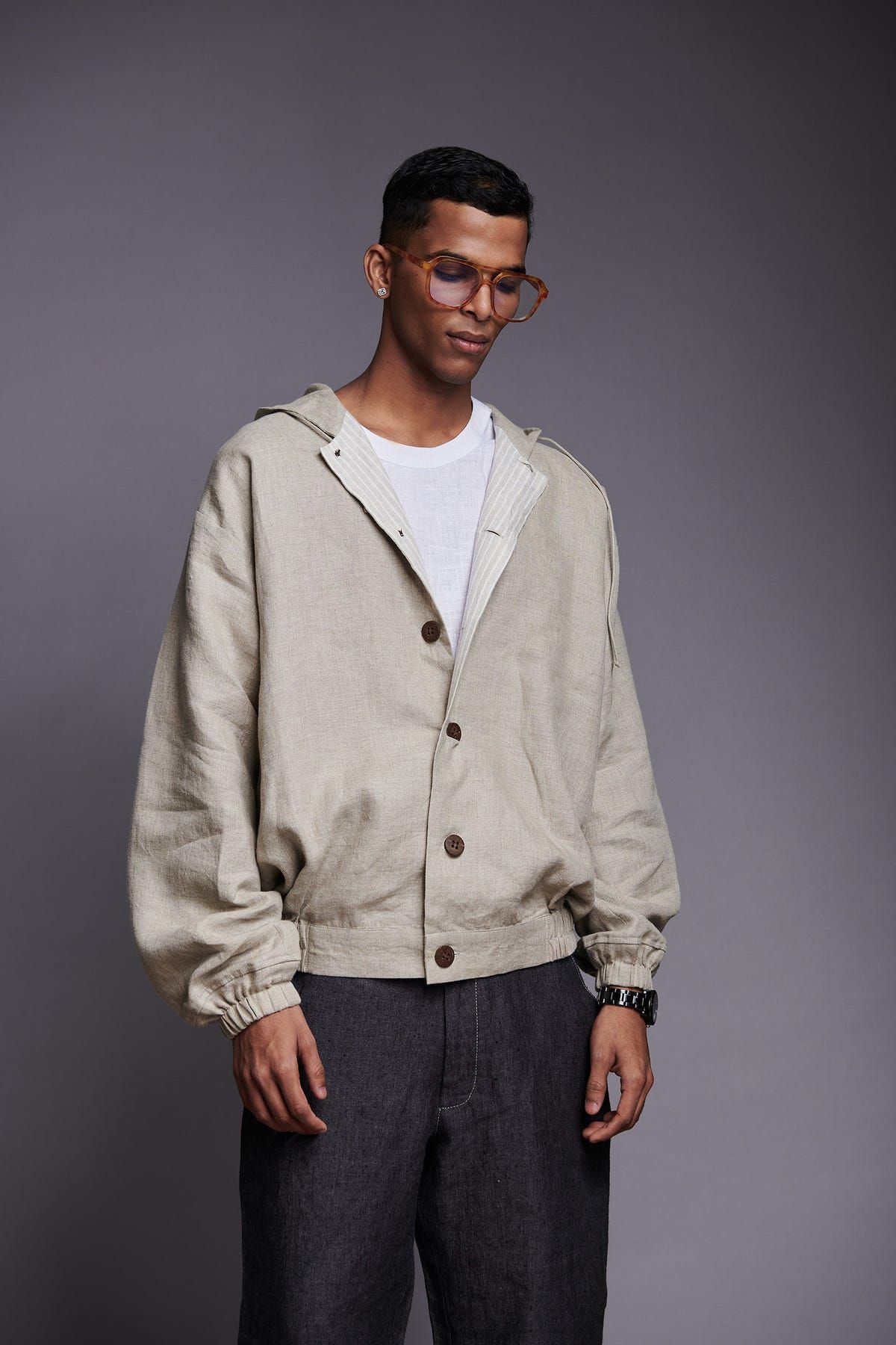 Undyed Linen Men's Hoodie - image 4