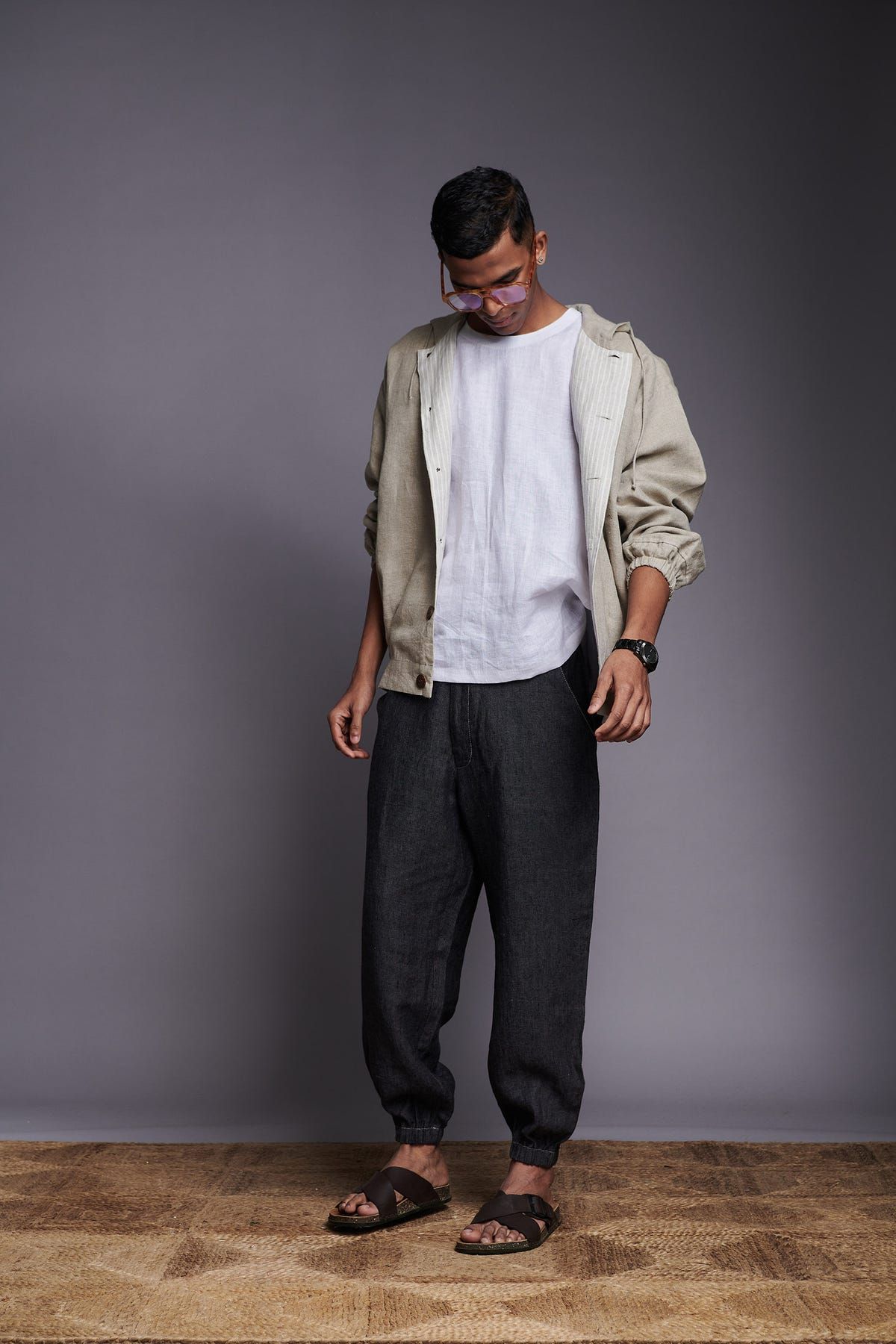 Undyed Linen Men's Hoodie - image 5