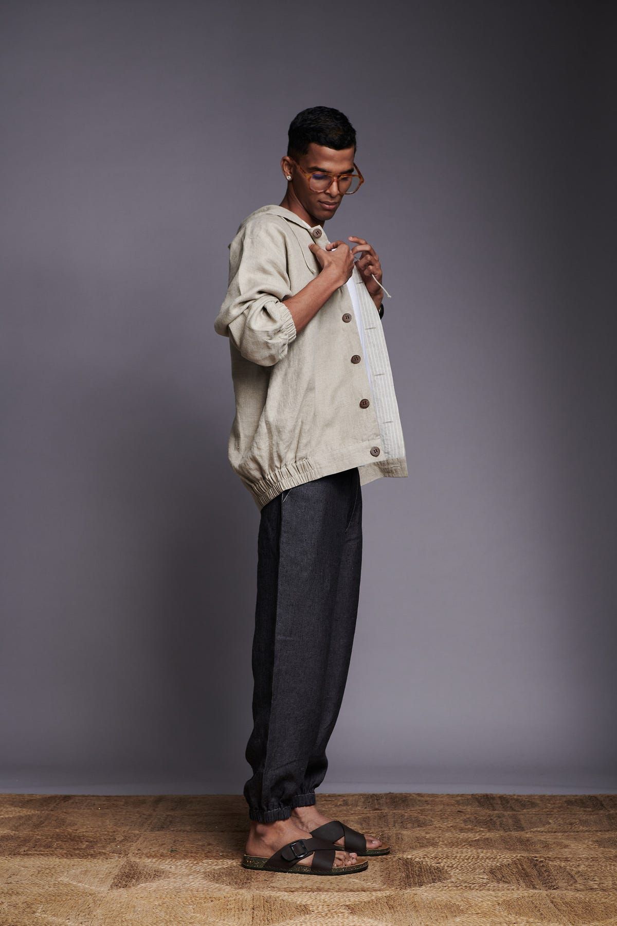 Undyed Linen Men's Hoodie - image 6