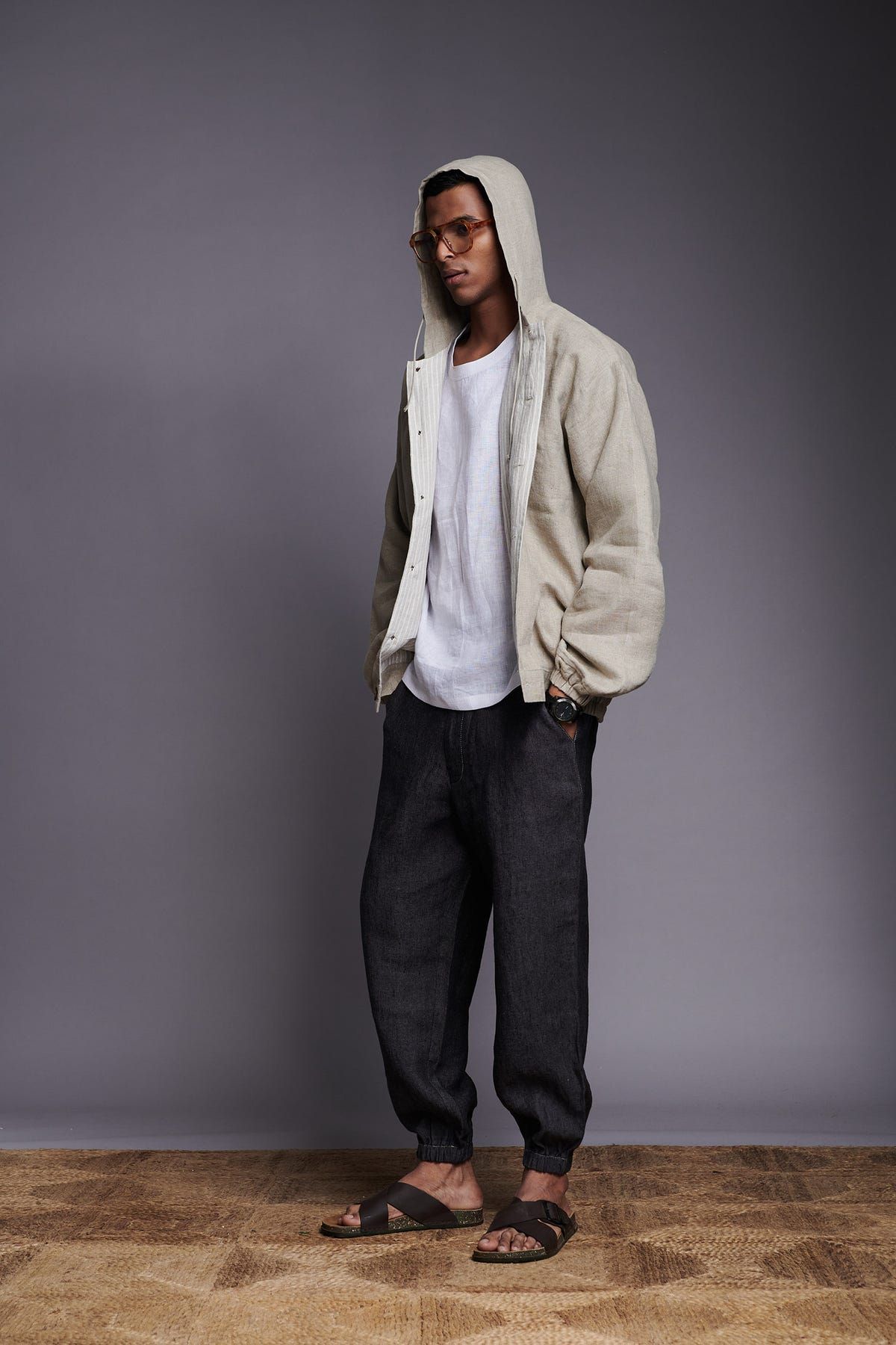 Undyed Linen Men's Hoodie - image 7