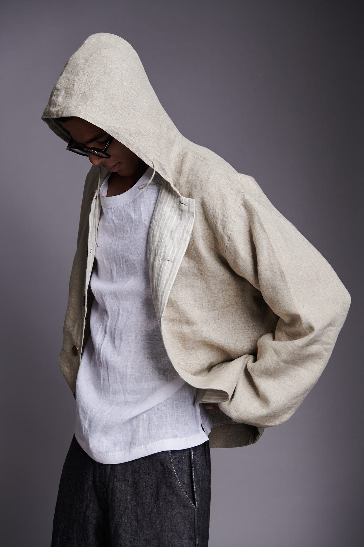 Undyed Linen Men's Hoodie - image 10