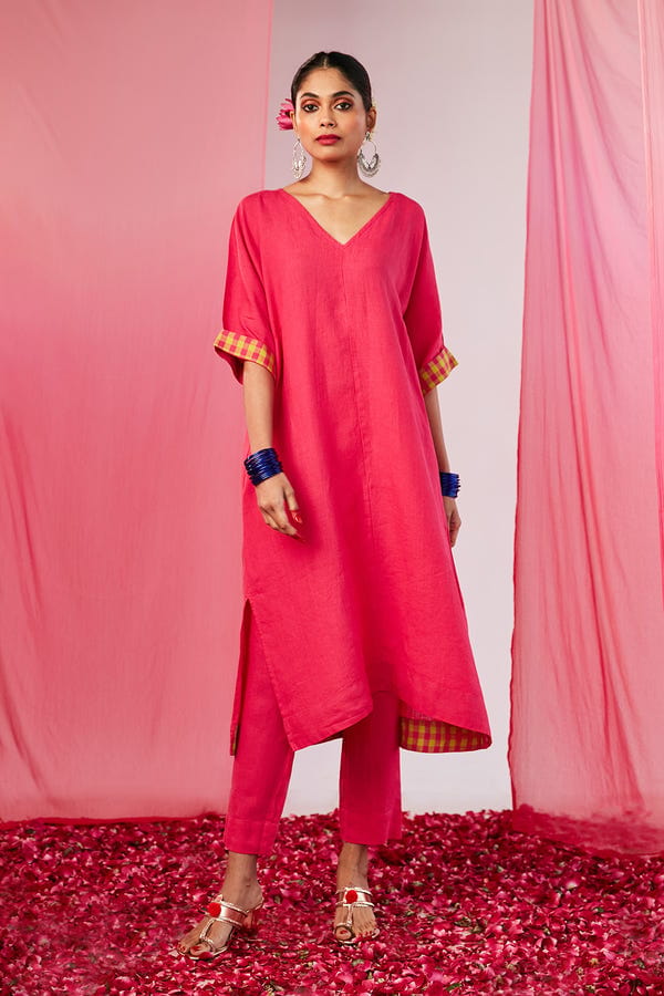Saphed — Rani Linen Dolman Kurta Set