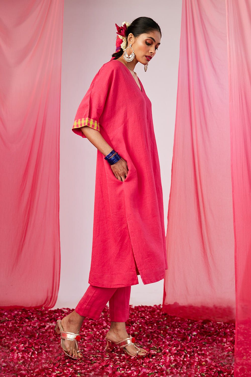 Rani Linen Dolman Kurta Set - image 2