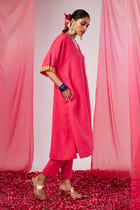 Rani Linen Dolman Kurta Set view 2