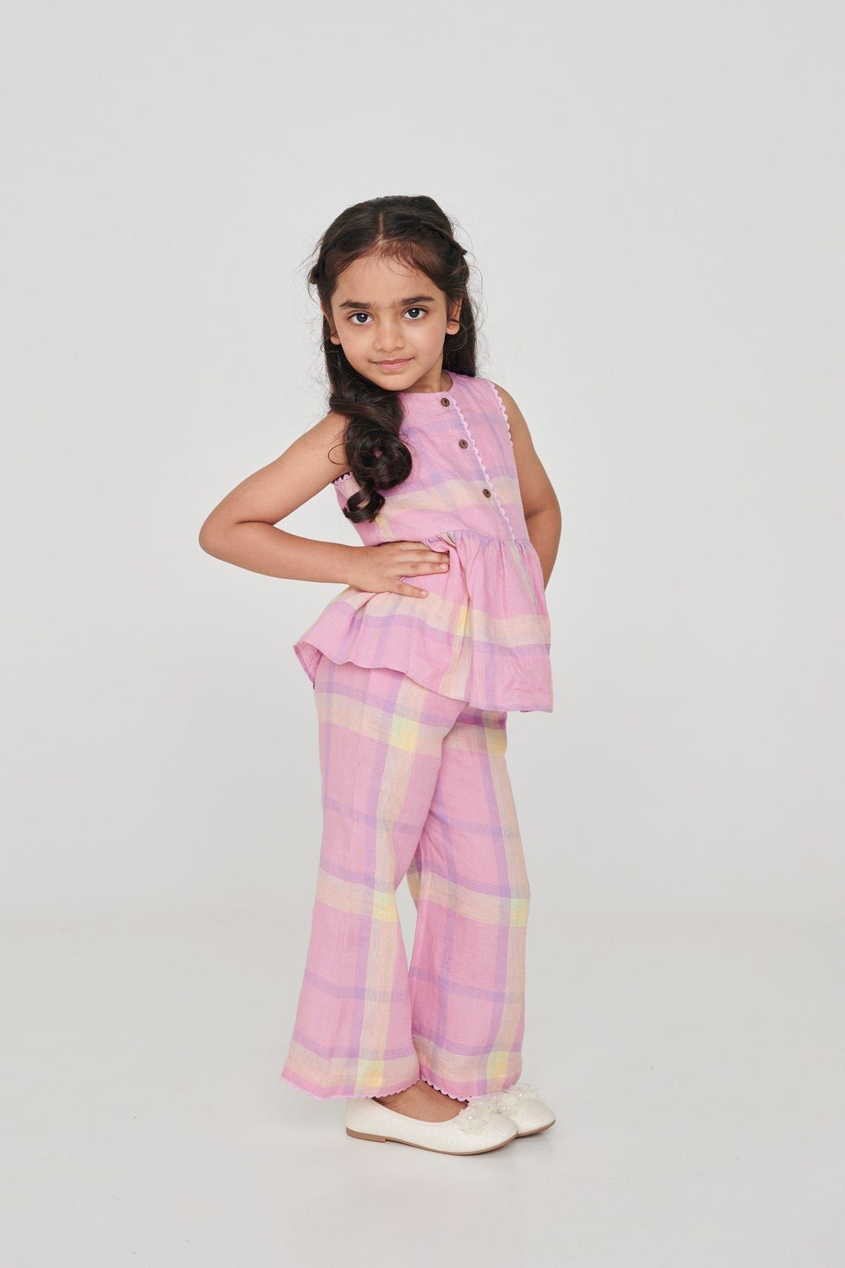 Cassata Linen Girls Lace Peplum Set - Sale - image 2