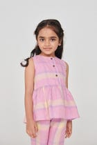 Cassata Linen Girls Lace Peplum Set - Sale view 4