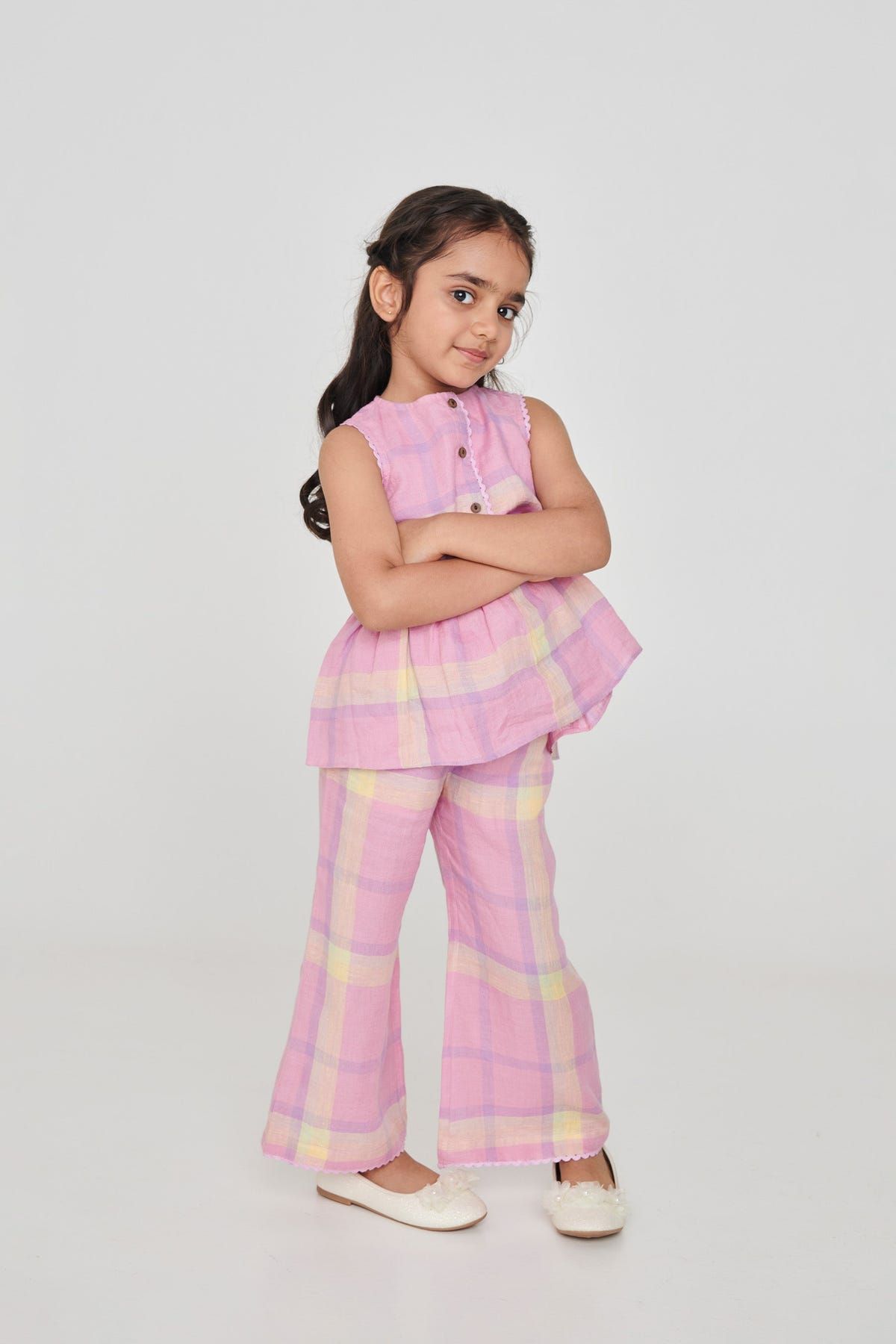 Cassata Linen Girls Lace Peplum Set - Sale - image 5