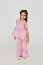 Cassata Linen Girls Lace Peplum Set - Sale view 6