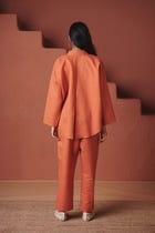 Marigold Co-Linen Oversized Flared Shirt Set view 3