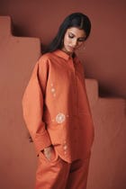 Marigold Co-Linen Oversized Flared Shirt Set view 5