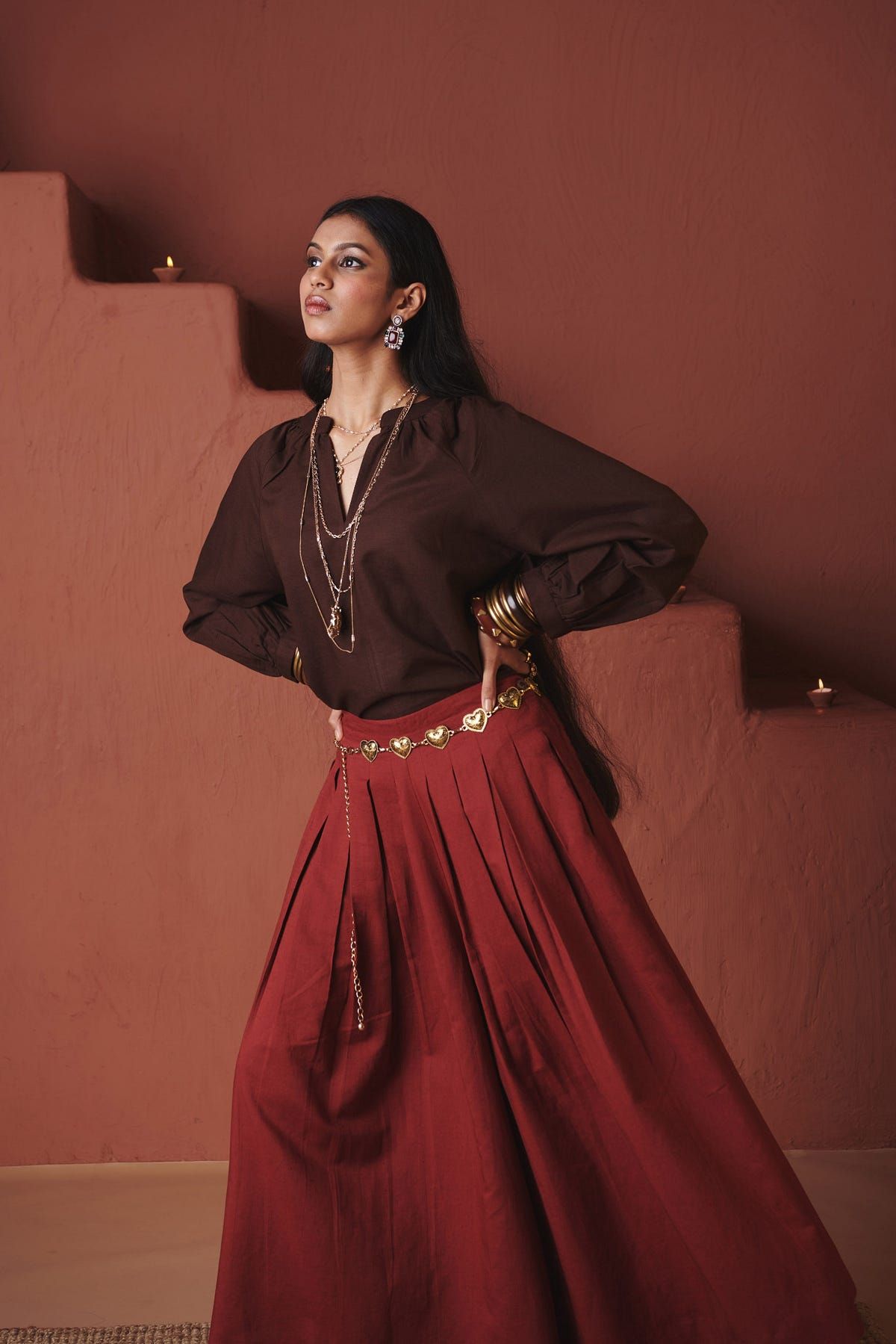 Coffee Co-Linen Billow Top - image 3