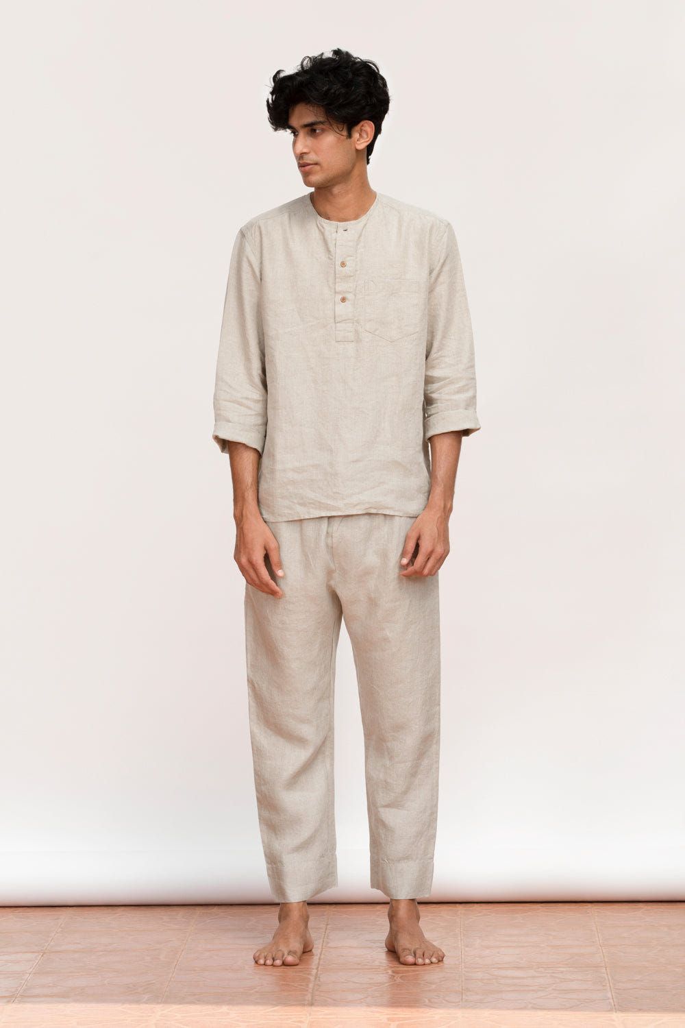 Undyed Linen Men's Pyjama Set - Sale - image 1