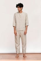 Undyed Linen Men's Pyjama Set - Sale view 1