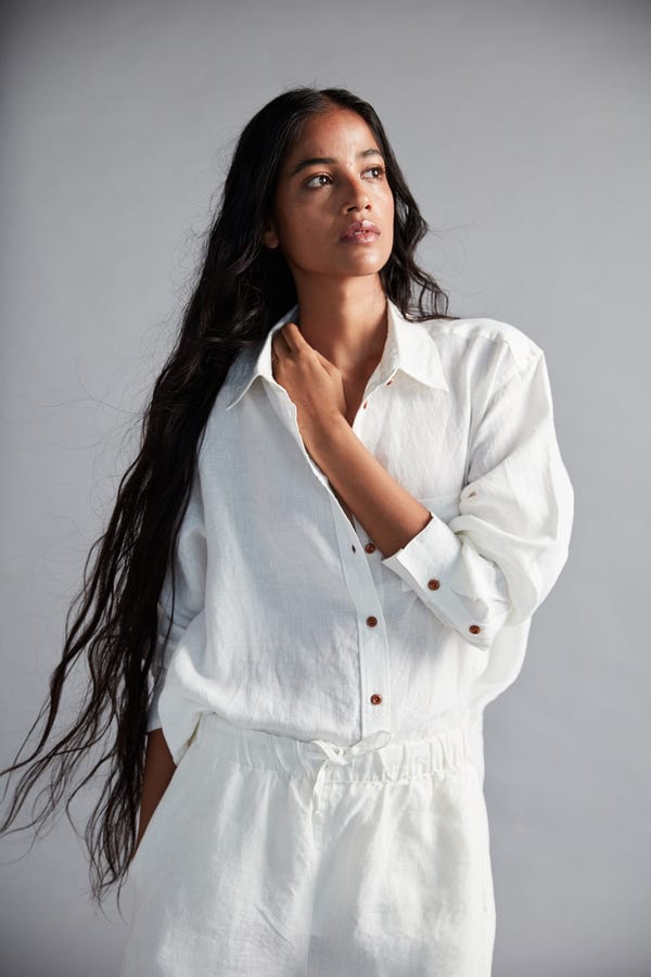 Saphed — Taj Co-Linen Oversized Shirt
