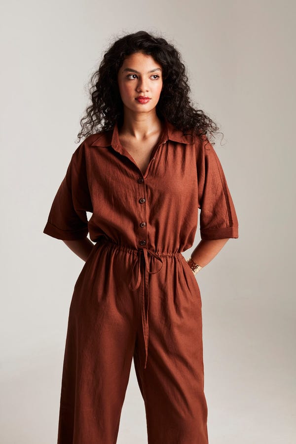 Saphed — Cinnamon Linen Boilersuit