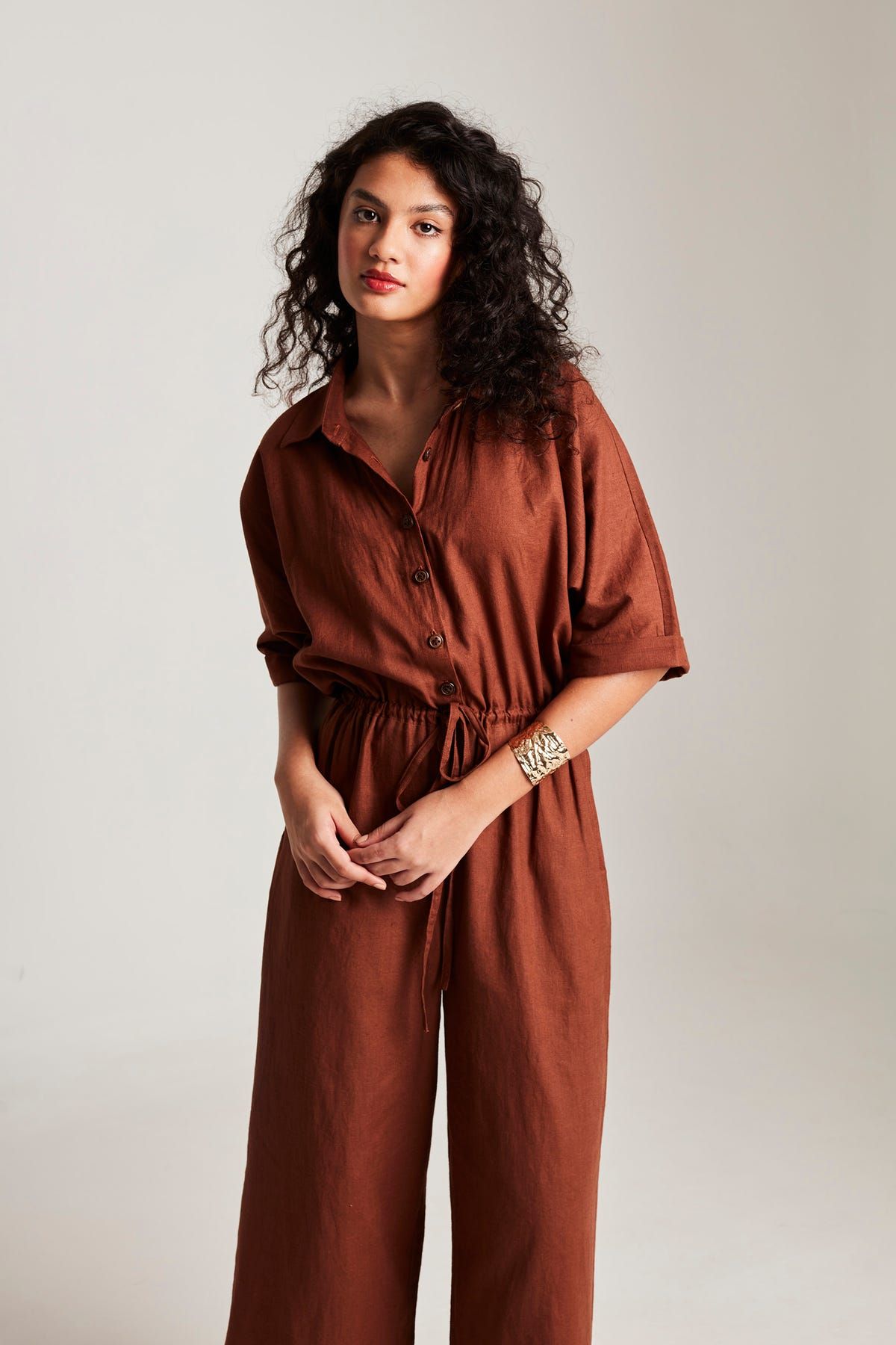 Cinnamon Linen Boilersuit - image 5