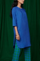 Neelam Linen Panelled Kurta Set - Sale view 5