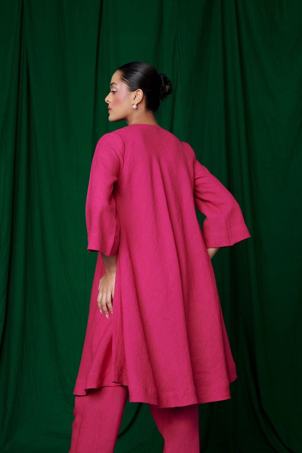 Rani Linen Pheran Kurta Set - image 5