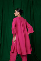 Rani Linen Pheran Kurta Set view 5
