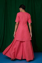 Coral Linen Sharara Pants - Sale view 3