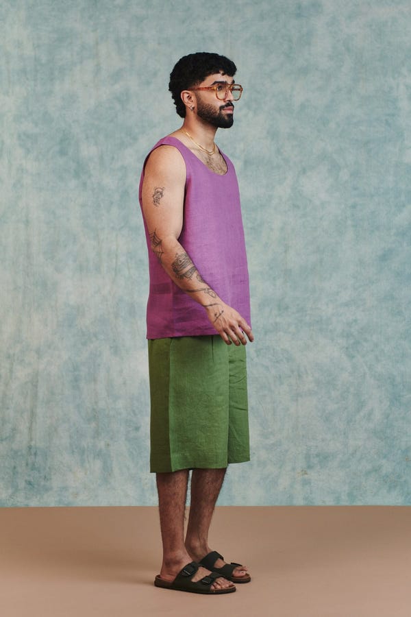 Saphed — Moss Linen Men's Jorts - Sale