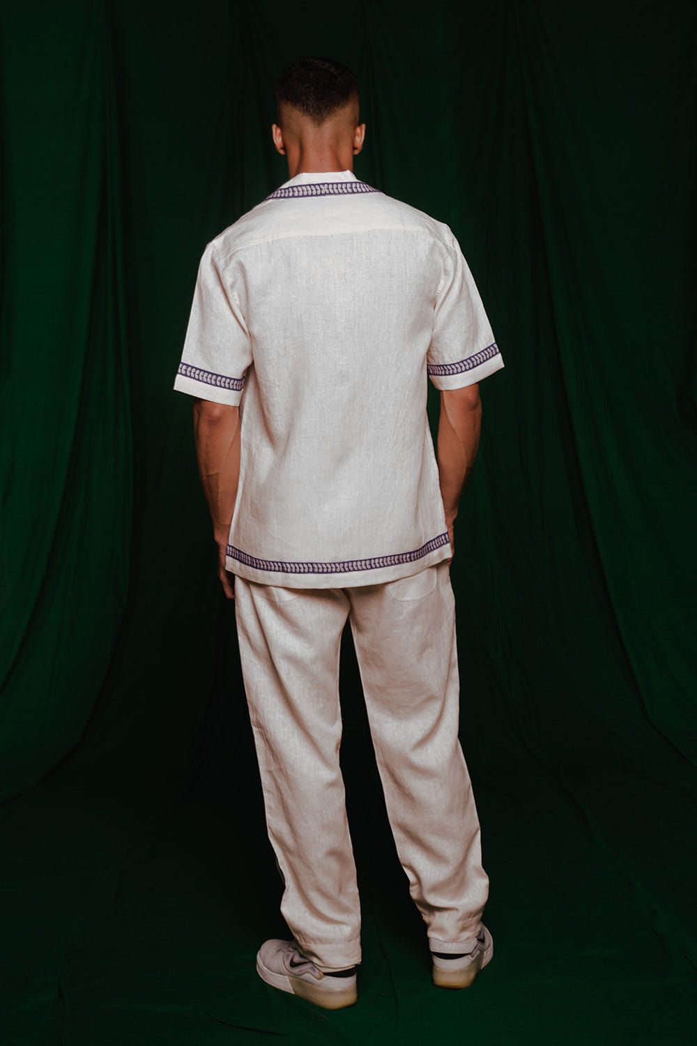 Foliage Co-Linen Men's Camp Collar Shirt Set - image 4